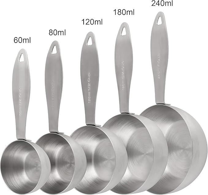 Smithcraft Measuring Cups and Spoons, 12 Piece Metric & US 18/8 Stainless Steel Measuring Cup and Spoon Set, Dry Metal Measuring Cups Spoons & Leveler & Measure Equivalents for Kitchen & Baking