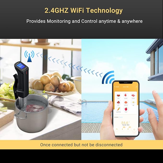 INKBIRD WIFI Sous Vide Cooker & 44PCS Vacuum Sealer Pump Sous Vide Starter Kits with 30PCS Sous Vide Bags, Recipes on APP,1000W Sous-Vide Machine for Steak