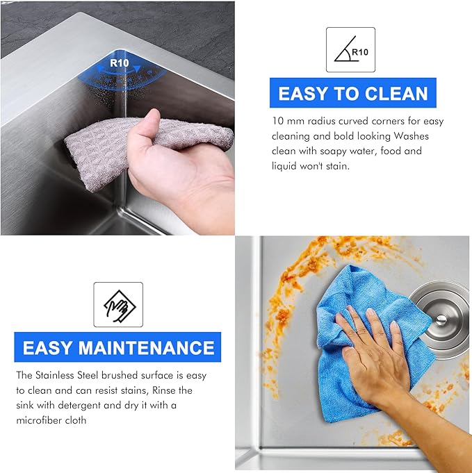 MENATT 21 Inch Drop in Kitchen Sink Brushed Nickel, 18 Gauge Stainless Steel 1 Faucet Hole Single Bowl Kitchen Sink Topmount 9 inch Deep Basin Bowl with Drain Strainer, D21"xW18"xH9"