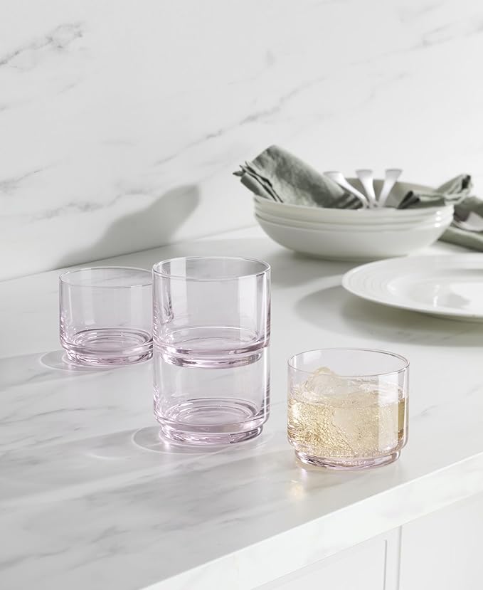 Lenox 897837 Tuscany Classics Stackable Short Glasses, Set Of 4, Blush