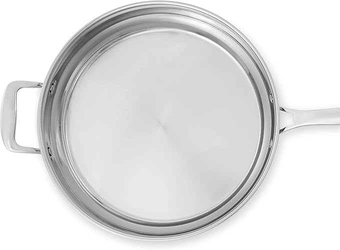 Amazon Basics Stainless Steel Cookware 15-Piece Set, Oven Safe, Pots and Pans, Induction-Ready, Even Heating, Easy to Clean, Heavy Duty, Silver