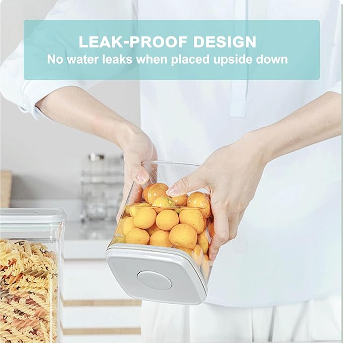 Airtight Food Storage Container - 0.9qt / 900ml Square Pop Containers With Lids, Bpa Free Stackable Container for Coffee Cereal Flour Spaghetti Rice Kitchen Organizer