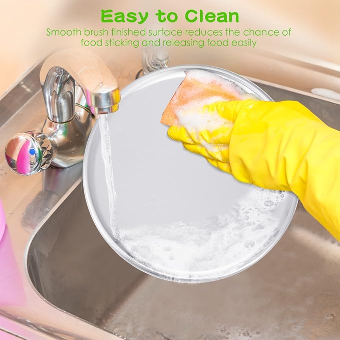 12 Pieces Pizza Pan Bulk Restaurant Aluminum Pizza Pan Set Round Pie Cake Plate Rust Free Cake Tray for Oven Baking Home Kitchen Restaurant Easy Clean(12 Inch)