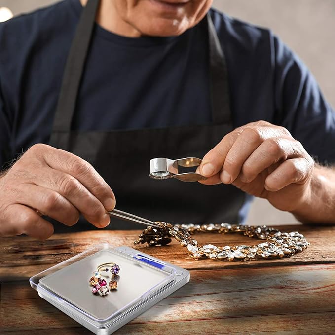 Fuzion Digital Gram Scale .01 Gram Accuracy, 500g Small Jewelry Scale, Mini Kitchen Food Scale for Herb, Powder, Gold, Coin - Weight Gram and Oz