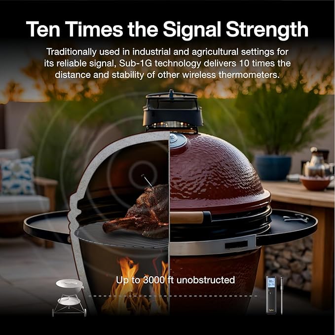 Typhur Sync Gold Wireless Meat Thermometer, Enhanced 10X Sub-1G Signal and Stability, WiFi Unlimited Range, 6 Sensors, Bluetooth Meat Thermometer for BBQ, Oven, Smoker, Grill, Air Fryer, Gen2