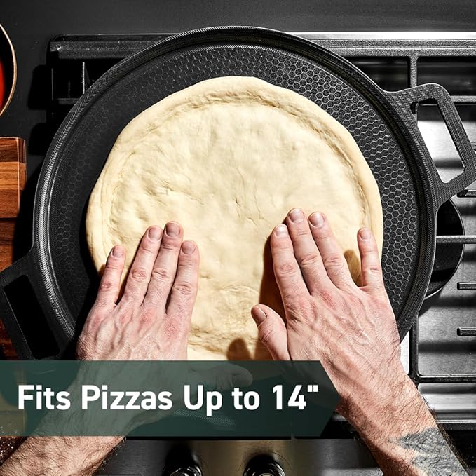 HexClad Hybrid Nonstick Pizza Steel for Pizzas and Flatbreads Up to 14", Dishwasher-Friendly, Oven and BBQ-Safe Up to 900°F