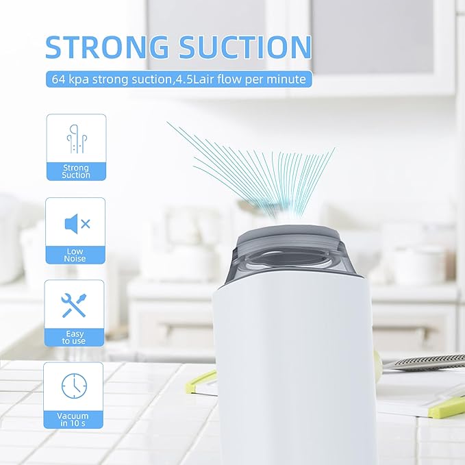 Handheld Vacuum Sealer Machine, Automatic Food Vacuum Pump, Sous Vide Vacuum Sealer Portable Vacuum Sealer Machine for Food Storage and Preservation