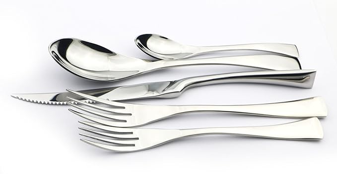 20-Piece 18/10 Stainless Steel Serrated Steak Knife Flatware Set, Service for 4