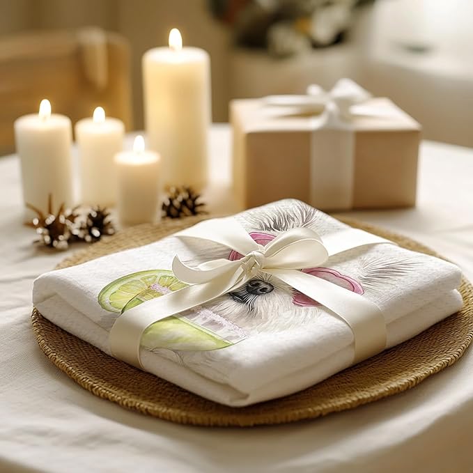 Cabana Bro Westie Gifts Kitchen Towels, Westie Gifts for Westy Lovers Decorative Hand Towels for Bathroom, Funny West Highland White Terrier Cocktail Tequila Dish Tea Towels for Kitchen, 16x24 Inch