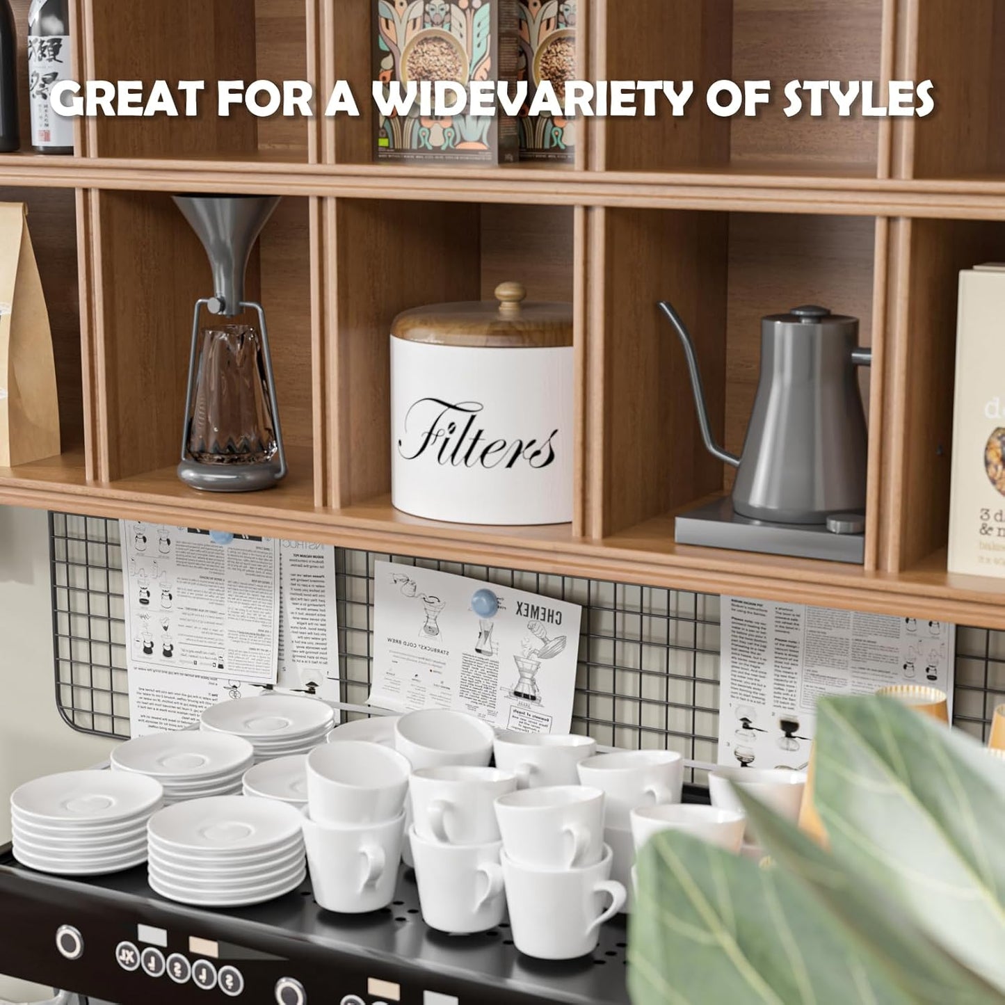 Coffee Filter Holder, Wooden Coffee Filter Storage with Lid, Round Coffee Filter Container for Counter, Rustic Farmhouse Coffee Bar Accessories Decor (White)