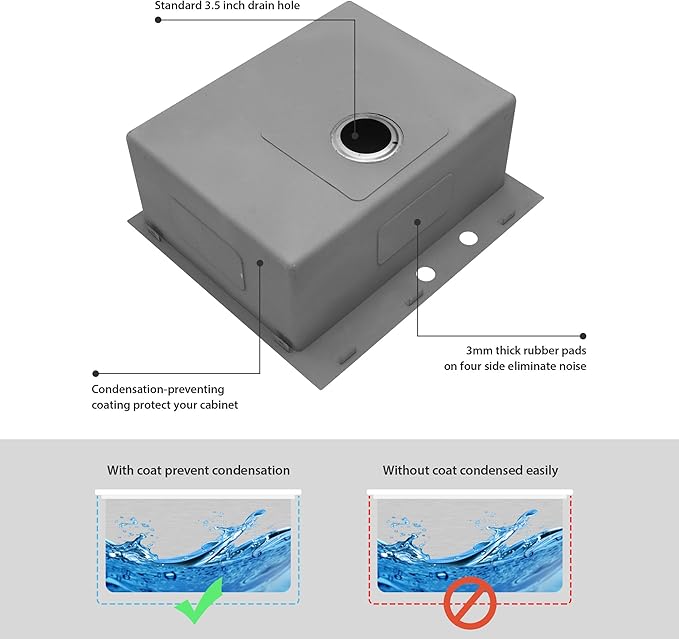 33 Inch Drop In Kitchen Sink - 33x22 Inch Stainless Steel Kitchen Sink Workstation 16 Gauge Single Bowl Deep Basin