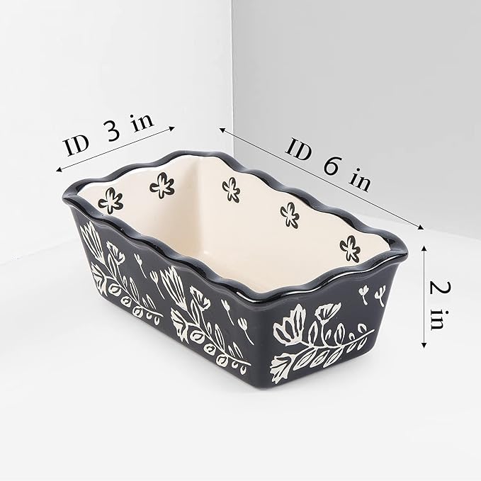 Wisenvoy Mini Loaf Pans for Baking - 4-Piece Ceramic Bread Pans
