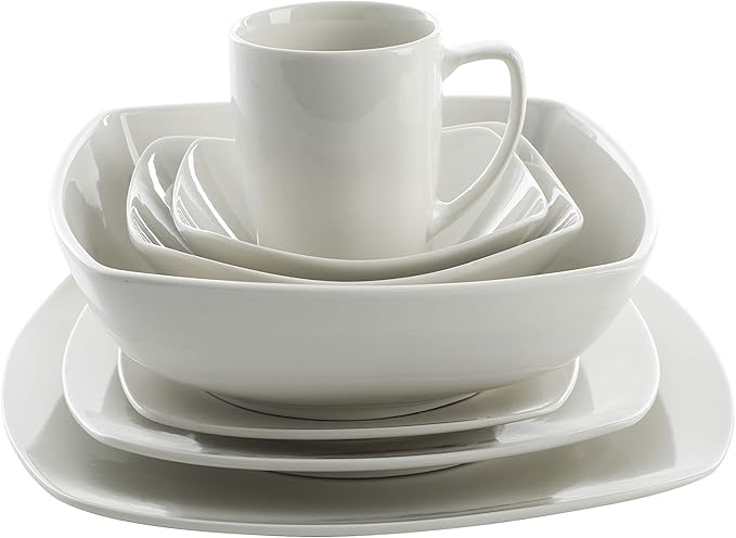 Gibson Home Zen Buffetware 39 Piece Dinnerware Set , White