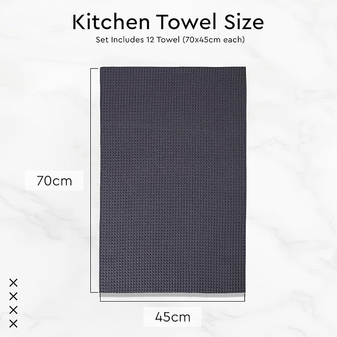 Encasa XO Kitchen Dish Towels Set | Multicolor 3 | Waffle Weave and Flat Hand Tea Towel | 28"x18" | Quick Drying Reusable Cotton Washcloths | Multipurpose Lightweight Dishcloths Set of 12