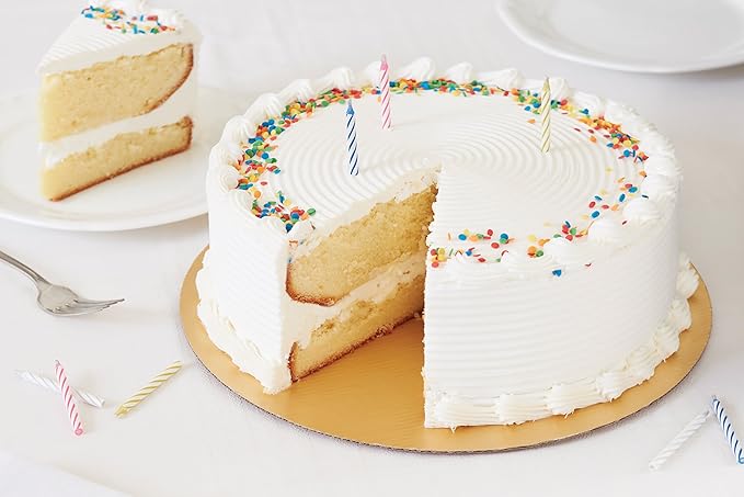 Fox Run 12-Piece Cardboard Scalloped Cake Circle Base, 12 x 12 x 0.25 inches, Gold