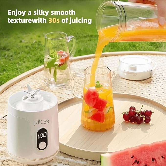 Personal Portable Cordless Blender for Shakes and Smoothies and Juice,21 Oz USB-C Rechargeable Mini Mixer with Extra Lid for Travel, Office, Gym