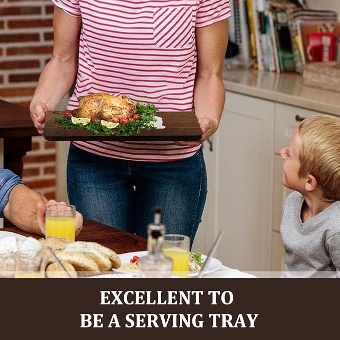 Acacia Wood Cutting Boards with Marble Cheese Board Large Charcuterie Boards Serving Boards for Steak Fruits 16.5x11 inches Housewarming Gifts