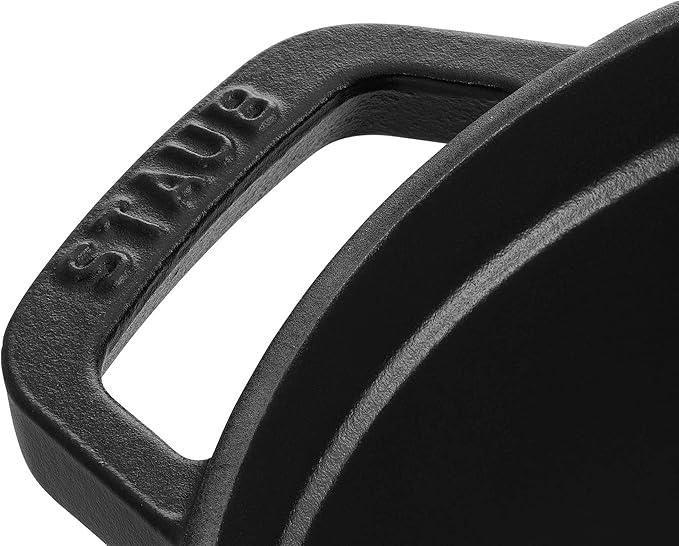 STAUB Cast Iron Dutch Oven 7-qt Round Cocotte, Serves 7- 8, Made in France, Black Matte