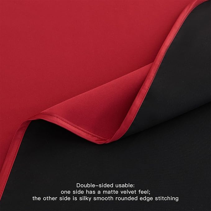 BALCONY & FALCON Rectangular Table Cloth Water Resistant Double-Sided Usable Peach-Skin Fabric Tablecloth for Weddings Holidays Dining Banquets Gardens(Black and Red, 55x70)