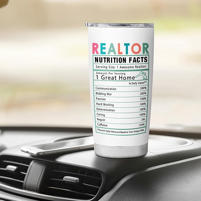 Realtor Gifts Closing Gifts for Realtors Real Estate Agent Gift Best Realtor Ever Gift Stainless Steel Tumbler With Lid 20OZ