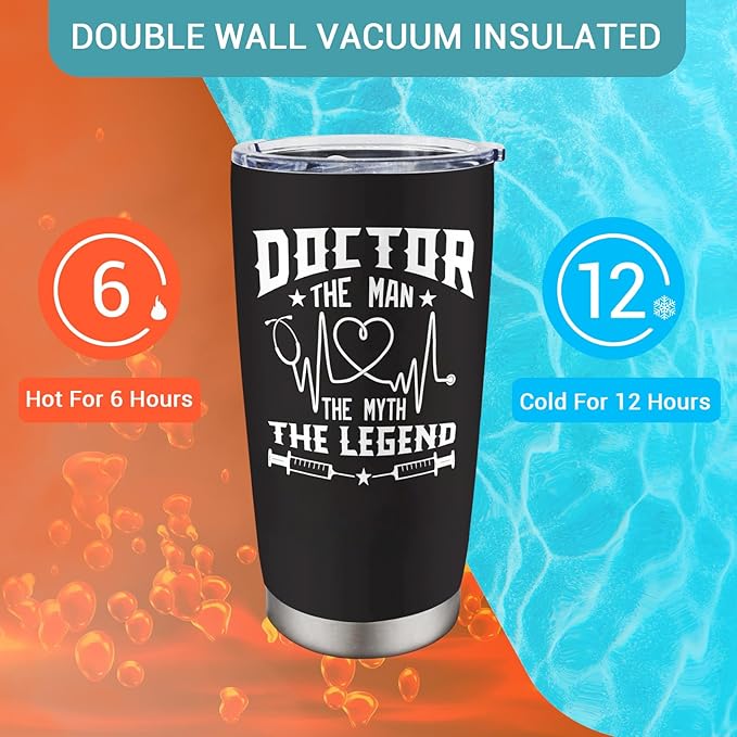 Doctor Gifts for Men - Male Doctor Appreciation Gifts - Birthday/Christmas Gift for Doctors - Retirement Gift for Doctors, 20 oz Insulation Stainless Steel Tumbler