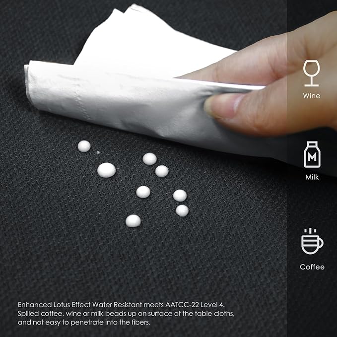 BALCONY & FALCON Round Tablecloth Washable Wrinkle Resistant and Water Proof Table Cloth Decorative Linen Fabric Tablecloths for Dining Party Kitchen Wedding Outdoor Use(Charcoal Grey, 70" Round)