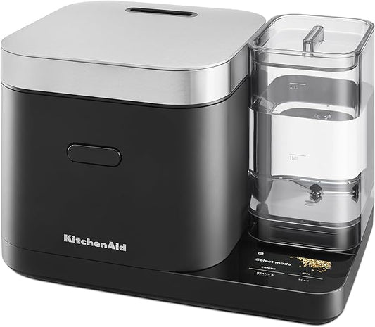 KitchenAid Grain and Rice Cooker 8 Cup with Automatically Sensing Integrated Scale + Water Tank, KGC3155, Black Matte
