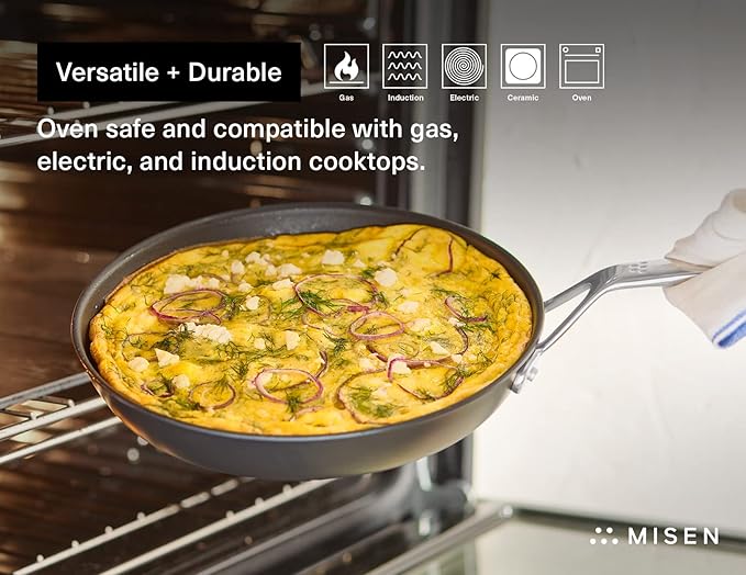 Misen Premium Nonstick Frying Pan 8 Inch - Premium Skillet for Meat, Vegetables, Eggs, and More - Tough, Long Lasting, Non Stick Coating for Easy Cooking and Quick Clean Up