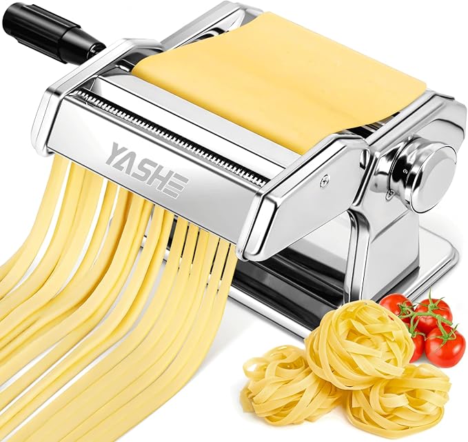 2-in-1 Pasta Maker with Cleaning Kit, Adjustable Thickness Settings Pasta Maker Machine with Pasta Roller and Cutter, Dual Width Noodle Maker for Pasta, Spaghetti, Fettuccine, Lasagna