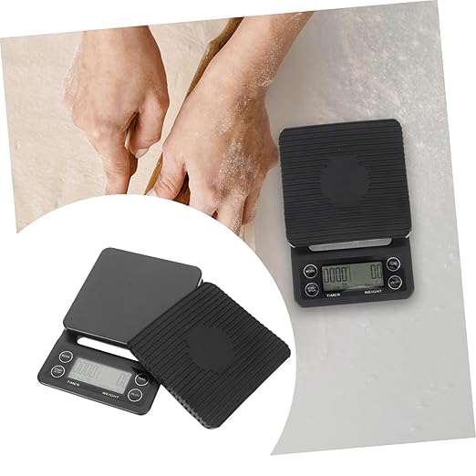 Multifunctional Kitchen Electronic Scale Precision Digital Coffee Timer Counter with Backlight LCD for Brewing and Baking