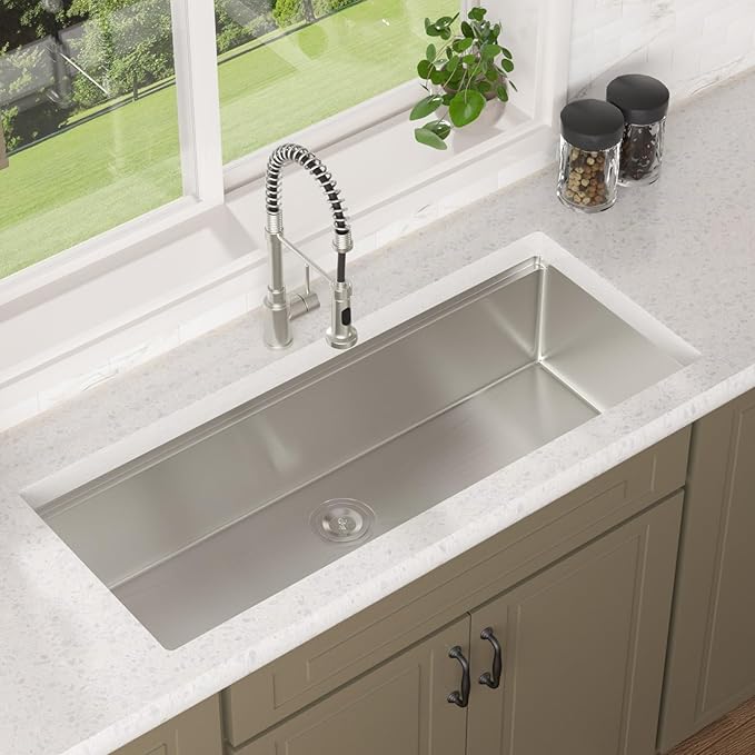 Lordear 45 Inch Undermount Kitchen Sink Ledge Workstation 16 Gauge Stainless Steel Single Bowl Under Counter Kitchen Sink with Built-in Accessories 45''x19''x10''