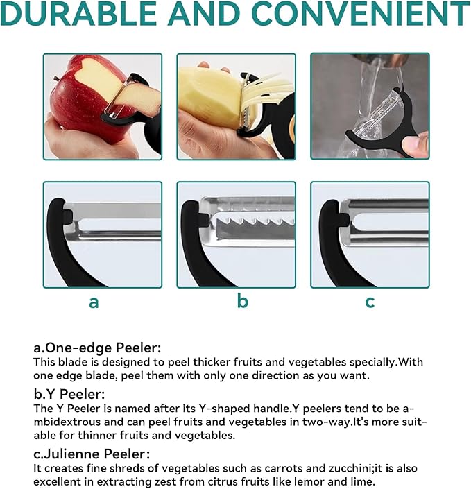 3-in-1 Electric Peeler | Auto Blade for Fruits/Vegetables | 3 Interchangeable Blades | Type-C Charging,Battery Capacity 1500 mAh | Kitchen, Travel, Camping