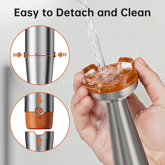 Immersion Blender Handheld Corded Hand Blenders Set 1100W, Trigger Variable Speed 5 in 1 Stick Emulsifier with Chopper, Whisk and Frother for Soup, Baby Food and Smoothies, Orange