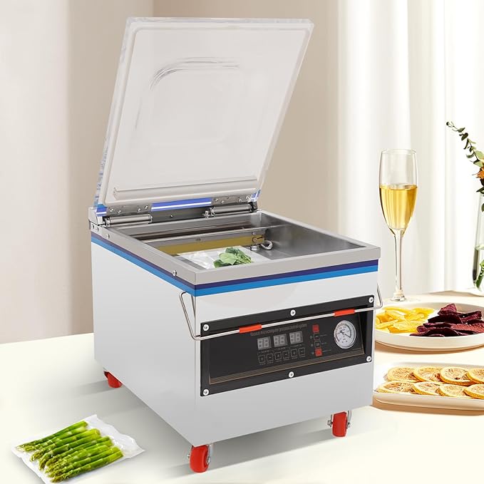 Chamber Vacuum Sealer, 110V 360W ZK-320 Vacuum Packaging Machine with Pure Copper Vacuum Pump Kitchen Packaging Machine for Fresh Meats, Fruit Saver, Pickles