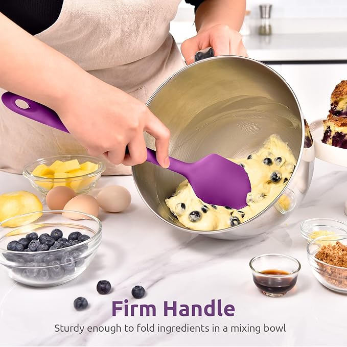 14in Extra Large Silicone Spatula: U-Taste 600ºF Heat Resistant Flexible Silicon Mixing Stirring Cooking Scraping Baking Bowl Scraper Seamless Spreader for Kitchen Nonstick Cookware (Purple)