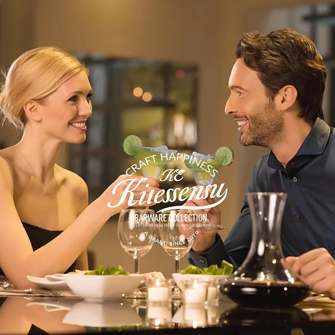 KITESSENSU Cocktail Shaker Set Bartender Kit, 6-Piece Silver Bar Set with Stand, Bar kit with Essential Bar Accessory Tools: Martini Shaker, Jigger, Strainer, Bar Spoon, Tongs, Opener