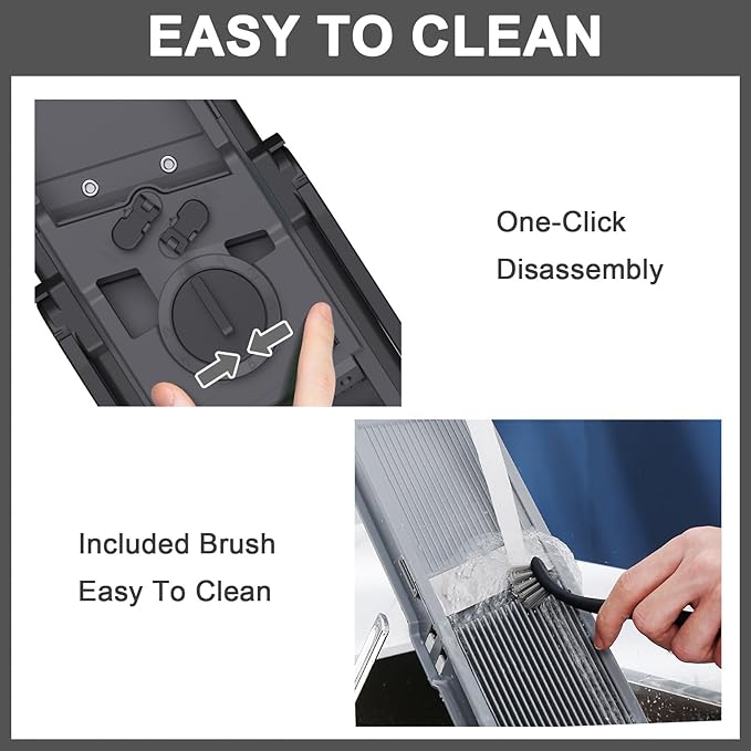 All-in-1 Update Safe Mandoline Slicer for Kitchen, Food Chopper with Container, Thickness Adjustable Vegetable Chopper, Potato French Fry Cutter Tomato Apple Slicer Onion (BlackKnight)