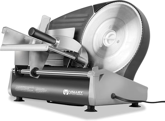 Meat Slicer, Electric Deli Meat Slicer with 8.7" Stainless Steel Blade, Adjustable Thickness Slicer for Home Use, Easy to Clean, Cuts Meat, Bread, Cheese, Black