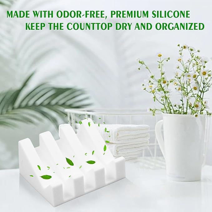 Self Draining Soap Dish,Silicone Suction Cup Soap Holder, Bathroom Soap Dish for Bar Soap,Can Extend Soap Life,Bathroom, Bath Tub, Kitchen Sink (3, White)