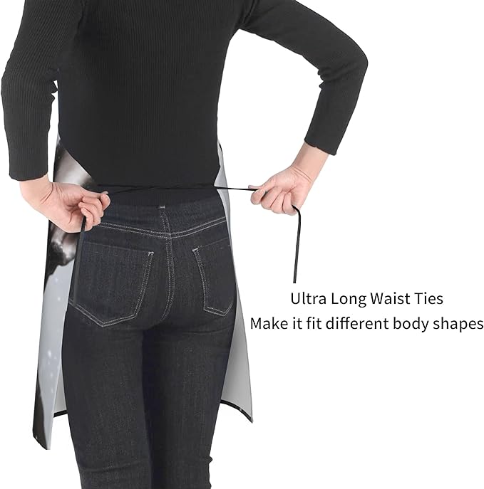 Funny Animal Apron with 2 Pockets Waterproof for Men Women Kitchen Garden Decor