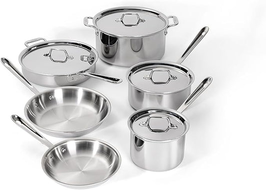 All-Clad 401488R Stainless Steel Tri-Ply 10-Piece Cookware Set
