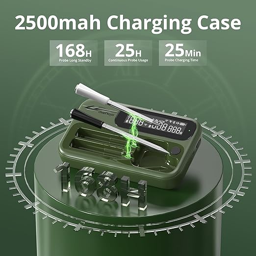 Wireless WiFi Meat Thermometer Digital, Versatile Unlimited Remote Range,Smart Bluetooth Cooking Thermometer with 2 Size BBQ Probes, Flexible Alarm APP LCD Screen for Grill, Air Fryer, Smoker and Oven