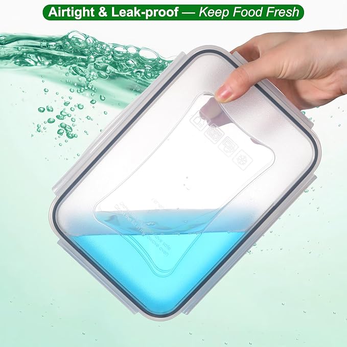 Taiuloo 36 PCS Food Storage Containers with Lids Airtight (18 Containers & 18 Lids), Reusable Leakproof Meal Prep Container for Lunch, BPA-Free Plastic Kitchen Organization, Freezer & Microwave Safe