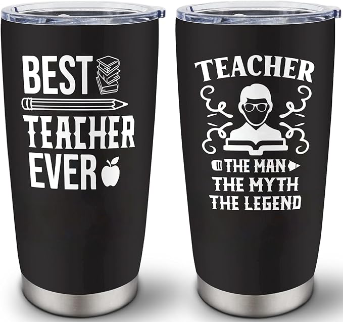 Teacher Gifts for Men - Male Teacher Appreciation Gifts - Birthday/Christmas Gift for Teachers - Thank You Gift for Teachers, 20 oz Insulation Stainless Steel Tumbler