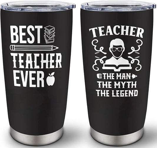 Teacher Gifts for Men - Male Teacher Appreciation Gifts - Birthday/Christmas Gift for Teachers - Thank You Gift for Teachers, 20 oz Insulation Stainless Steel Tumbler