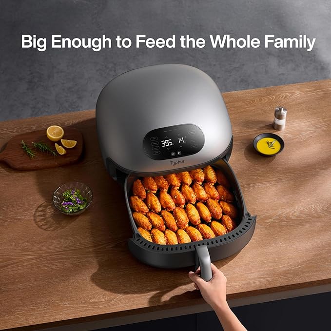 Dome 2 Air Fryer, Extra Large Airfryer with Superior Airflow, Self-cleaning Smart Digital Fryer with PFAS free Basket for Quick Easy Meals, Up to 32 Chicken Wings Capacity [New Version]