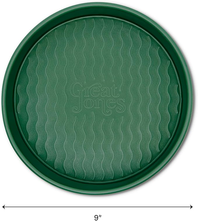 Great Jones Patty Cake (Broccoli)| Nonstick 9-Inch Round Cake Pan | Heavy-Duty Aluminized Steel | Easy Release Coating | Oven-Safe Up to 450°F | Even Heat Distribution | Dishwasher-Friendly
