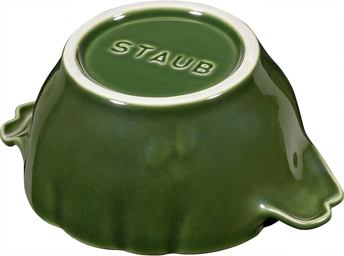 STAUB Ceramic Dutch Oven 16-oz Petite Artichoke Cocotte, Basil