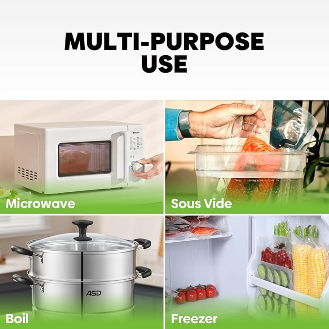 Chamber Vacuum Sealer Bags 200PCS Quart 8"x12",Heavy Duty Pre-Cut Vacuum Chamber Pouches for Food Storage,Sous Vide or Meal Prep,BPA-Free Thick Seal a meal bag for Commercial Sealer Machine