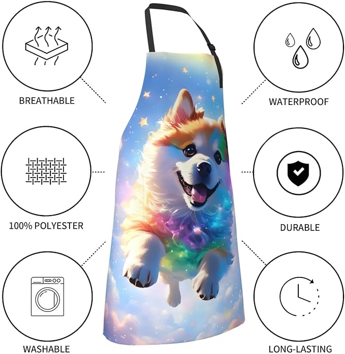 Funny Animal Apron with 2 Pockets Waterproof for Men Women Kitchen Garden Decor